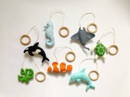 Sea Baby Gym Toys, Play Gym, Hanging Toys Sea Turtle, Killer Whale, Stingray & Clown Fish, Montessori Toys, Baby Shower