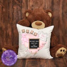 Personalised Pregnancy Announcement Baby Pillow Gift, Shower New Cushion Keepsake, Newborn Parents Gift - thumbnail 4