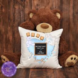 Personalised Pregnancy Announcement Baby Pillow Gift, Shower New Cushion Keepsake, Newborn Parents Gift - thumbnail 3