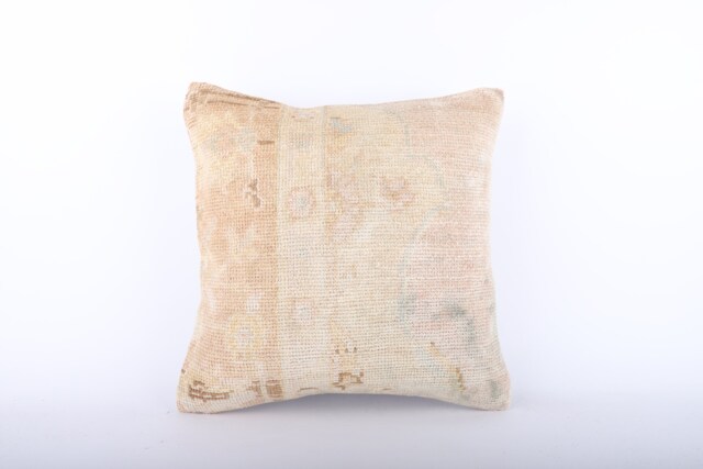 Handmade Turkish Kilim Pillow Embroidered Wool Cushion Cover - 18''x18'' - image 1