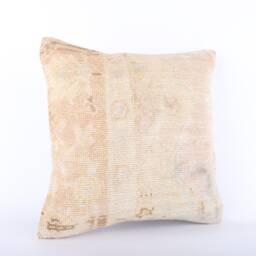 Handmade Turkish Kilim Pillow Embroidered Wool Cushion Cover - 18''x18'' - thumbnail 2