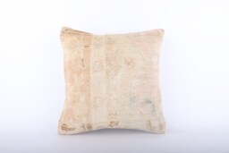 Handmade Turkish Kilim Pillow Embroidered Wool Cushion Cover - 18''x18'' - thumbnail 1