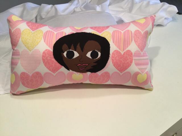 Pink Hearts, Handmade Rag Doll Pillow - image 1