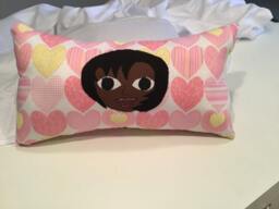 Pink Hearts, Handmade Rag Doll Pillow - thumbnail 1