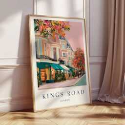 Kings Road London Travel Poster Chelsea UK Wall Art - thumbnail 3