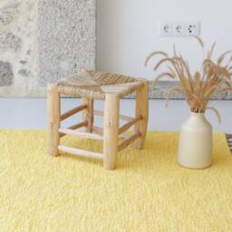 Medium Yellow Rug 100x150cm Bedroom Rug, Kids Bohemian Washable Vegan Soft Cotton Nursery Gelber Teppich - thumbnail 3