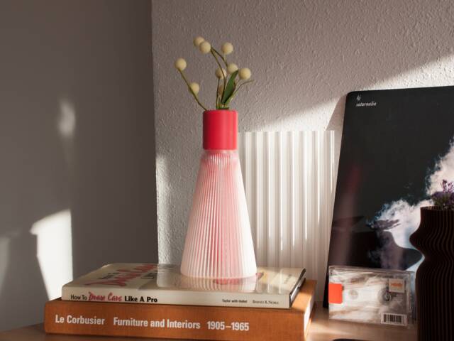 2 Part Vase - 3D Printed Vase, Dried Flower Modern Eclectic Funky 100% Recycled - image 1