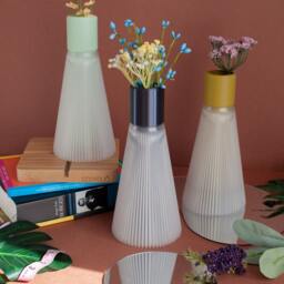 2 Part Vase - 3D Printed Vase, Dried Flower Modern Eclectic Funky 100% Recycled - thumbnail 2