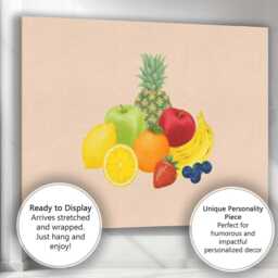 Fresh Mixed Tropical & Citrus Fruit Arrangement Canvas Wall Art Print Decor Picture Ready To Hang - thumbnail 3