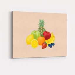 Fresh Mixed Tropical & Citrus Fruit Arrangement Canvas Wall Art Print Decor Picture Ready To Hang - thumbnail 4