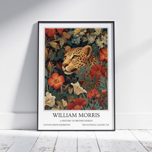 Cheetah William Morris Wall Art Vintage Poster, Floral Art Print - image 1