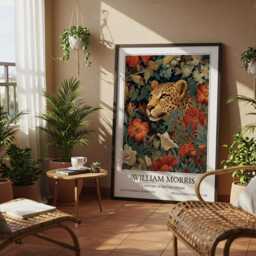 Cheetah William Morris Wall Art Vintage Poster, Floral Art Print - thumbnail 3
