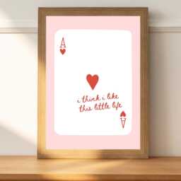 I Think Like This Little Life Art Print - Girly Soft Girl Era Poker Card Poster Pink Minimal Gratitude - thumbnail 2