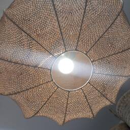 Hand-Braided Raffia Pendant Light, Lighting Fixture, Interior Decoration, Moroccan Craftsmanship Wall Sconce, Ceiling Decorative Chandelier - thumbnail 3