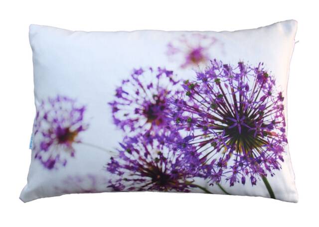 Pillowcase Flowers, Allium, Ornamental Leek, Purple, Violet, 40 X 60 cm, Cotton, Cushion Cover, Decorative Cushions, Sofa Heavy Quality - image 1