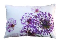 Pillowcase Flowers, Allium, Ornamental Leek, Purple, Violet, 40 X 60 cm, Cotton, Cushion Cover, Decorative Cushions, Sofa Heavy Quality - thumbnail 1