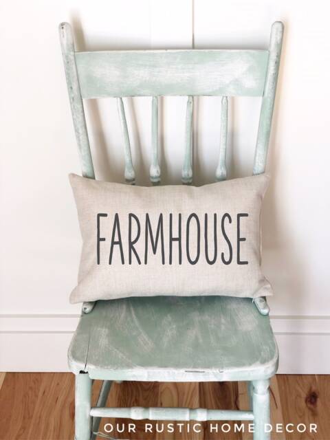 Farmhouse Linen Pillow Cover Rustic Country Home Decor - image 1