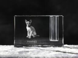 Peterbald, Crystal Pen Holder With Cat, Souvenir, Decoration, Limited Edition, Collection - thumbnail 1