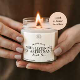 Personalised Listening To Candle, Luxury Soy Wax, Custom Music Lover Gift - thumbnail 3