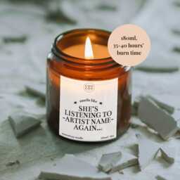 Personalised Listening To Candle, Luxury Soy Wax, Custom Music Lover Gift - thumbnail 2