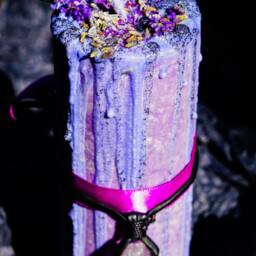 Homemade Lavender & Crystal Infused Pillar Candle - Vegan Organic All Natural - thumbnail 4