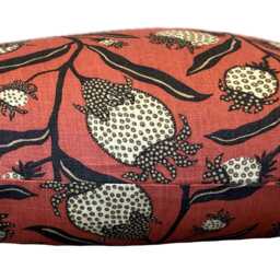 Schumacher Thistle Vine Red & Gold Cushion Cover Pillow Double Sided - thumbnail 3