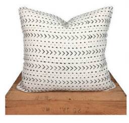 Elliott African Mudcloth Pillow Cover, Handmade Boho Decor - thumbnail 1