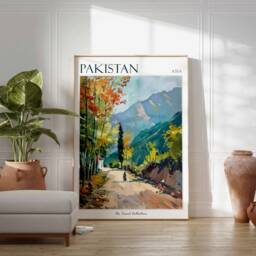 Pakistan Travel Poster Botanical Asian Art Print - thumbnail 3