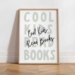 Cool Kids Read Books - Minimal Poster Typography Print For Children, Book Lover Quote Wall Art Reading Corner, Bedrooms & Playroom - thumbnail 2