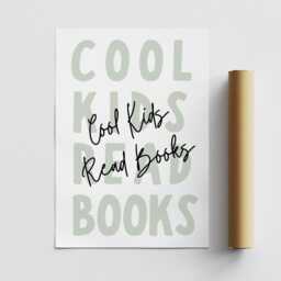 Cool Kids Read Books - Minimal Poster Typography Print For Children, Book Lover Quote Wall Art Reading Corner, Bedrooms & Playroom - thumbnail 3