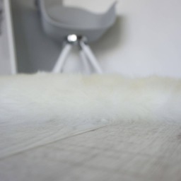 Genuine Australian Double Sheepskin Rug Creamy White Wool, Soft Silky Decor - thumbnail 4