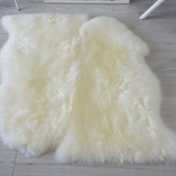 Genuine Australian Double Sheepskin Rug Creamy White Wool, Soft Silky Decor - thumbnail 2
