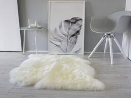 Genuine Australian Double Sheepskin Rug Creamy White Wool, Soft Silky Decor - thumbnail 1