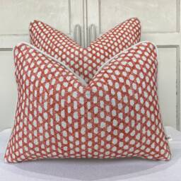 Cushions Made in Fermoie Wicker Luxury Designer Decorative Red Linen Cushion Pillow Throw Cover