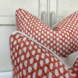 Cushions Made in Fermoie Wicker Luxury Designer Decorative Red Linen Cushion Pillow Throw Cover - thumbnail 2