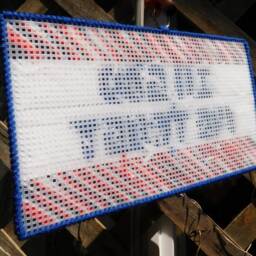 In God We Trust Needlepoint Sign Wall Hanging - Blue Letters On White With Red/Wh/Blue Or Hunter Green To Usa - thumbnail 3