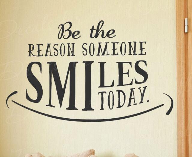 Be The Reason Someone Smiles Today - Inspirational Motivational Inspiring Positive Happiness Decorative Vinyl Wall Decal Lettering Ar T75 - image 1
