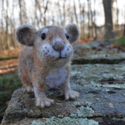 Paradise The Pica, Needle Felted Animal Wool Art Sculpture - thumbnail 2