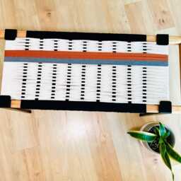 Hand-Woven Entryway Bench Mcm Style End Of Bed & Mudroom Seating - Custom-Made, Multiple Sizes - thumbnail 4
