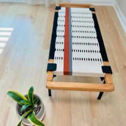 Hand-Woven Entryway Bench Mcm Style End Of Bed & Mudroom Seating - Custom-Made, Multiple Sizes - thumbnail 3