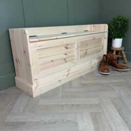 Wood Shoe Storage Bench Shaker Panel Window Seat, Custom Size Ready To Paint 1220mm Wide - thumbnail 4
