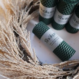 100% Beeswax Advent Pillar Candles - Christmas Candle Green Hand-Rolled Emerald Honeycomb Candle Purple Advent - thumbnail 2