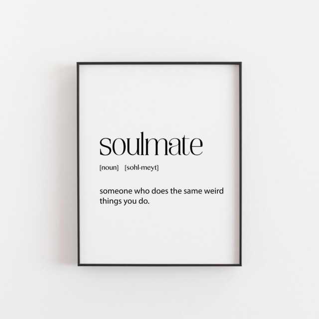 Soulmate Gift, Present, Wall Print, Soul Mate Best Friend Bestie Birthday Friendship - image 1