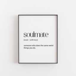 Soulmate Gift, Present, Wall Print, Soul Mate Best Friend Bestie Birthday Friendship - thumbnail 1
