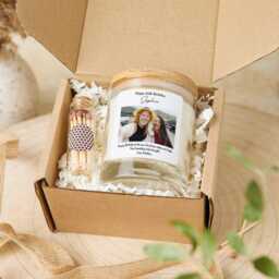 Personalised Birthday Candle Gift With Photo & Custom Message For Her Colleague Friend - thumbnail 3