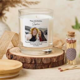 Personalised Birthday Candle Gift With Photo & Custom Message For Her Colleague Friend - thumbnail 1