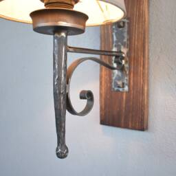 Wrought Iron Wall Sconce. Rustic Light Fixture. Lamp With Shade - thumbnail 4