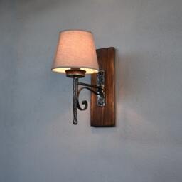 Wrought Iron Wall Sconce. Rustic Light Fixture. Lamp With Shade - thumbnail 2