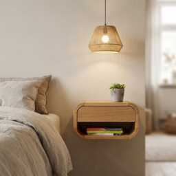 Floating Bedside Table, Night Stand, Cabinet, Nightstand, Shelf With Drawer, Cabinet - thumbnail 1