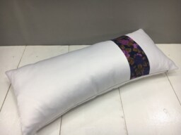 Floral Ikat Lumbar Pillow Cover, Handwoven Silk Cushion - 10x24